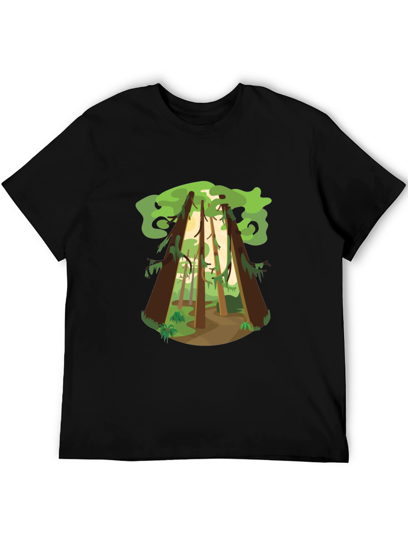 Forest Print Black T-Shirt