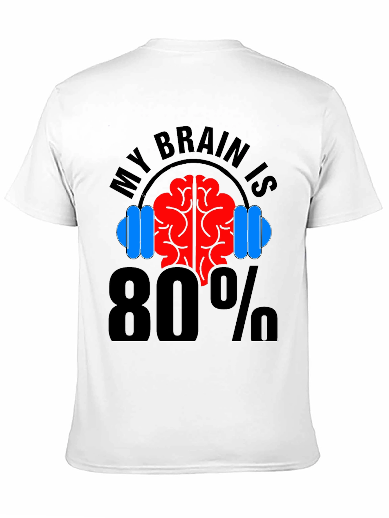 My Brain is 80% Gym Black T-Shirt