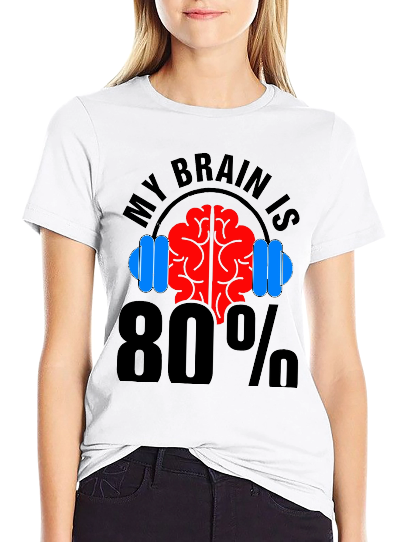 My Brain is 80% Gym Black T-Shirt