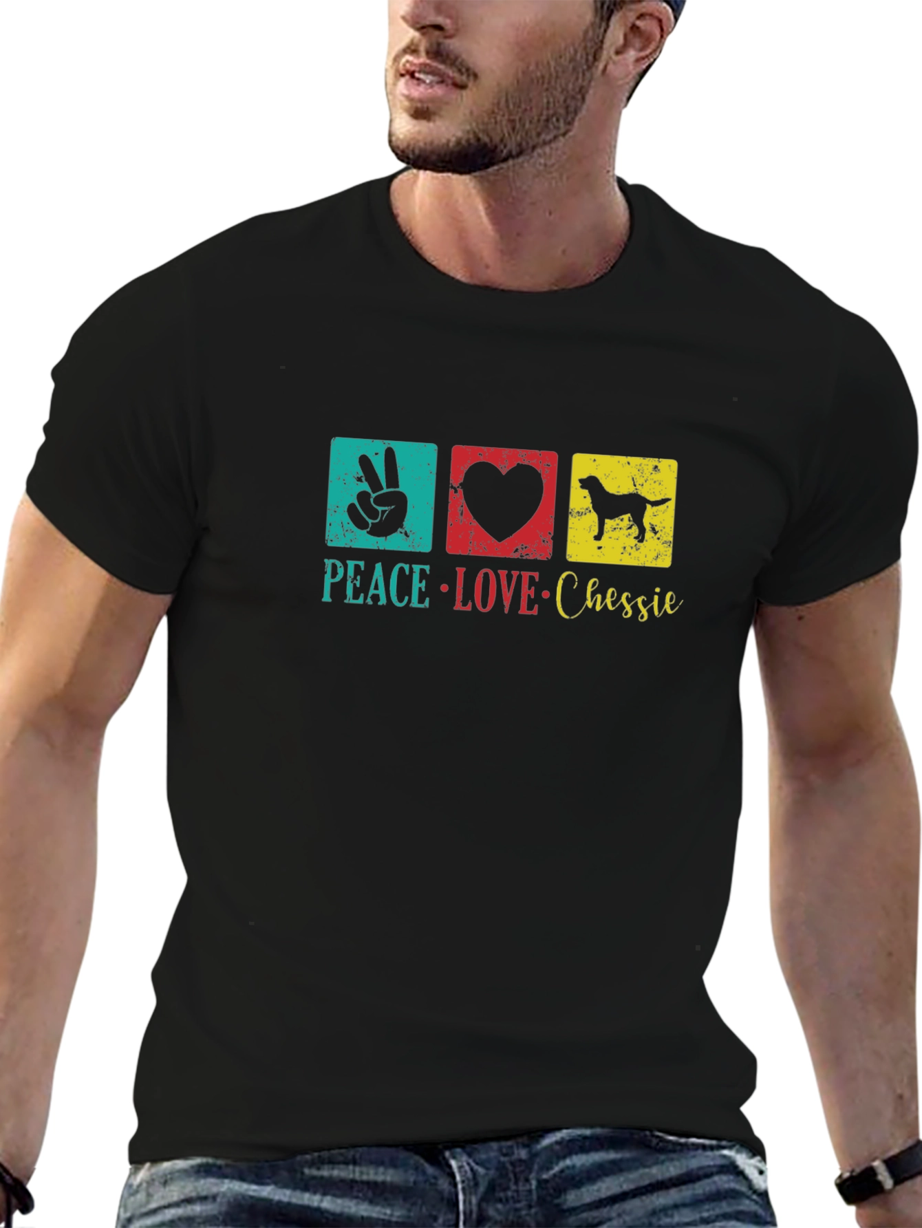 Peace Love Chessie Dog T-Shirt
