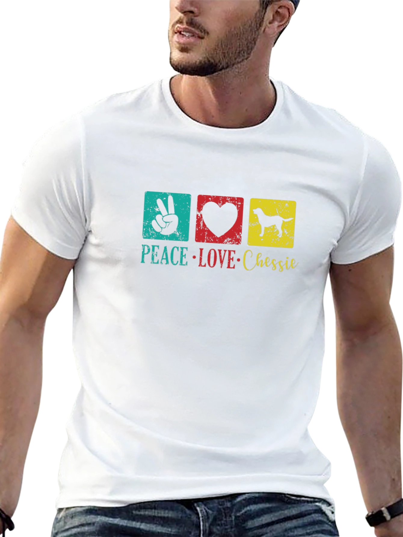 Peace Love Chessie Dog T-Shirt