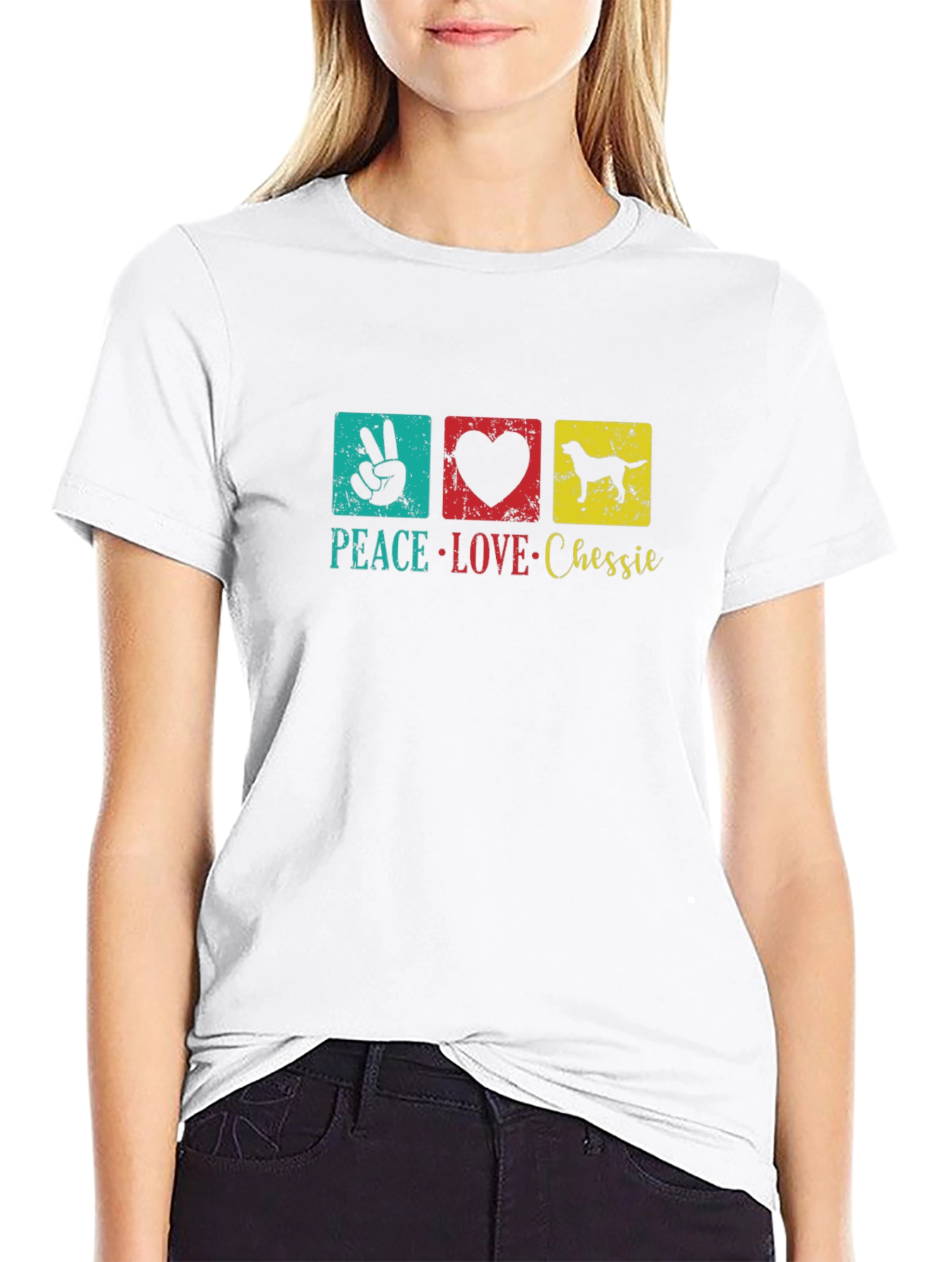 Peace Love Chessie Dog T-Shirt
