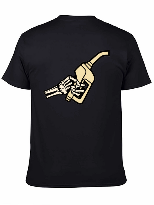 Skeleton Hand Fuel Pump Graphic T-Shirt