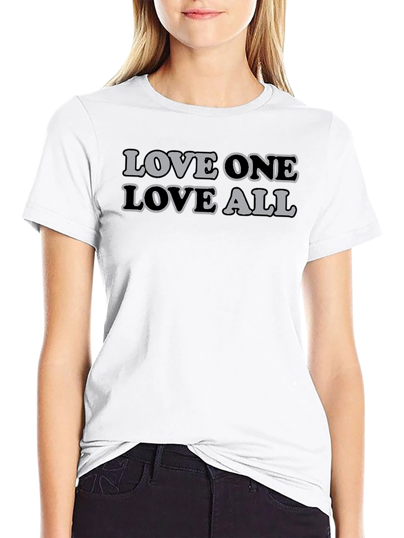 Love One Love All Graphic T-Shirt - Black