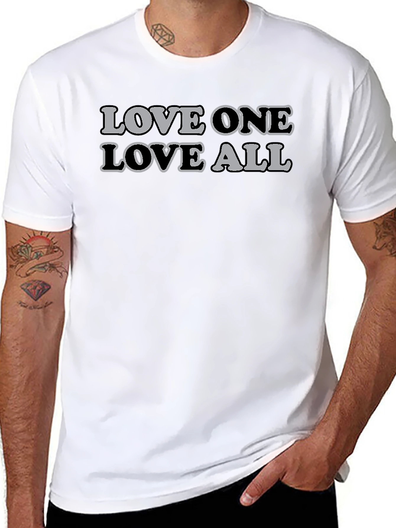 Love One Love All Graphic T-Shirt - Black
