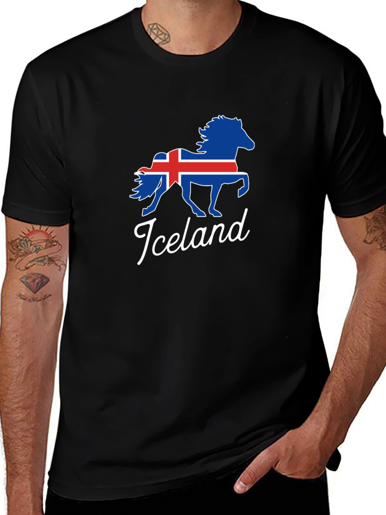 Iceland Horse Flag Graphic T-Shirt