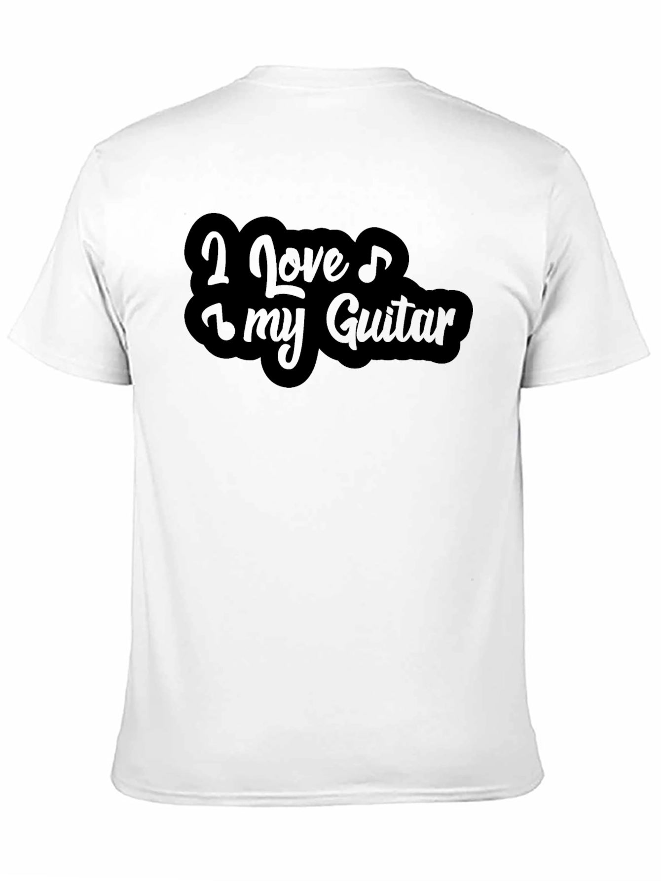 I Love My Guitar Black Graphic Tee Shirt