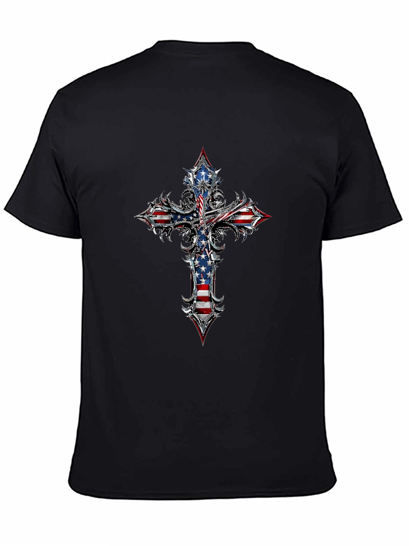 American Flag Cross Graphic T-Shirt