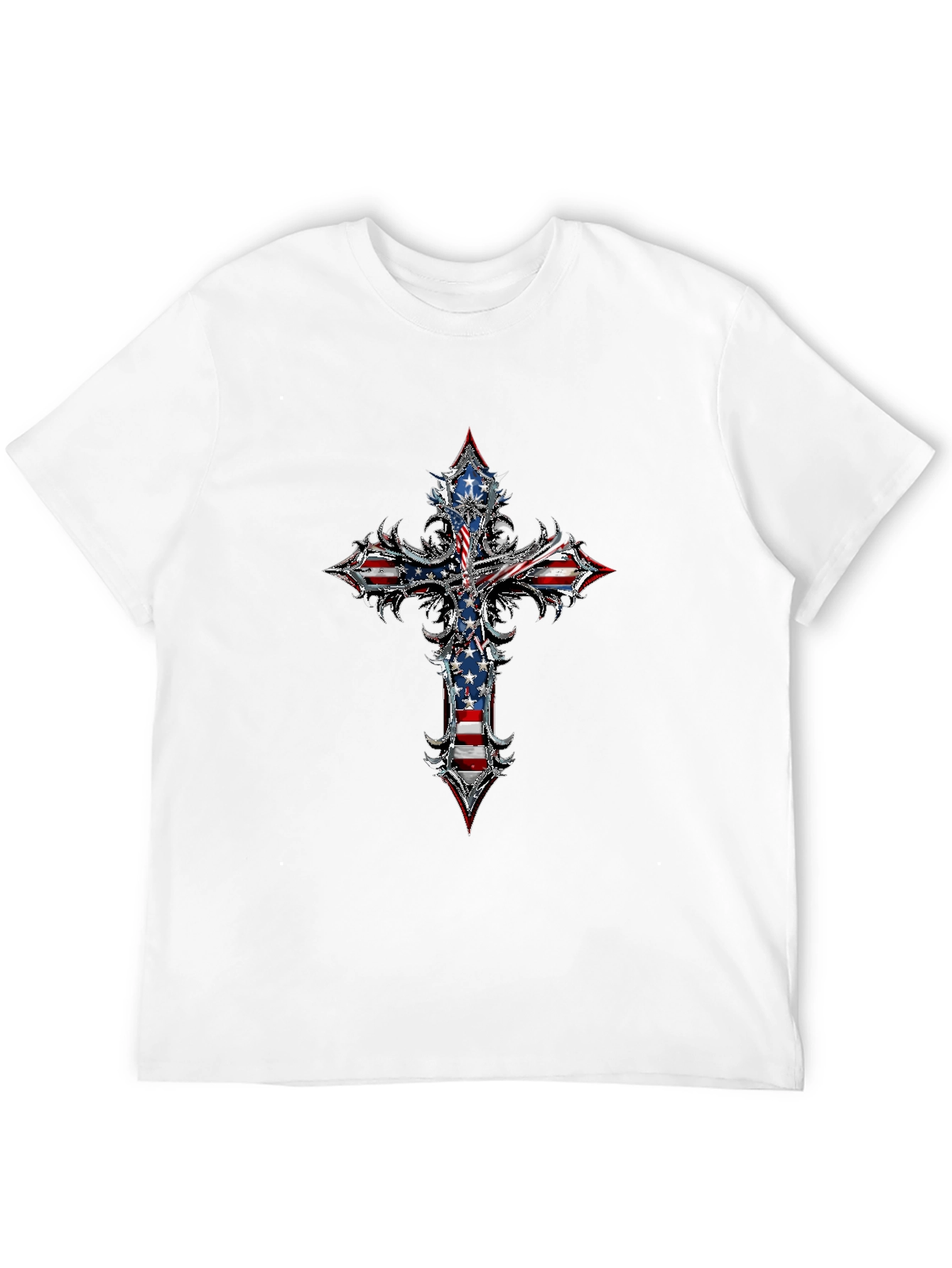 American Flag Cross Graphic T-Shirt