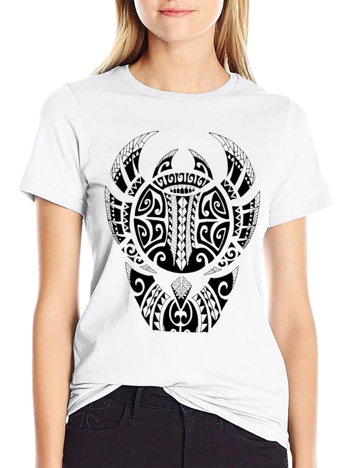 Tribal Tattoo Graphic Tee - Black
