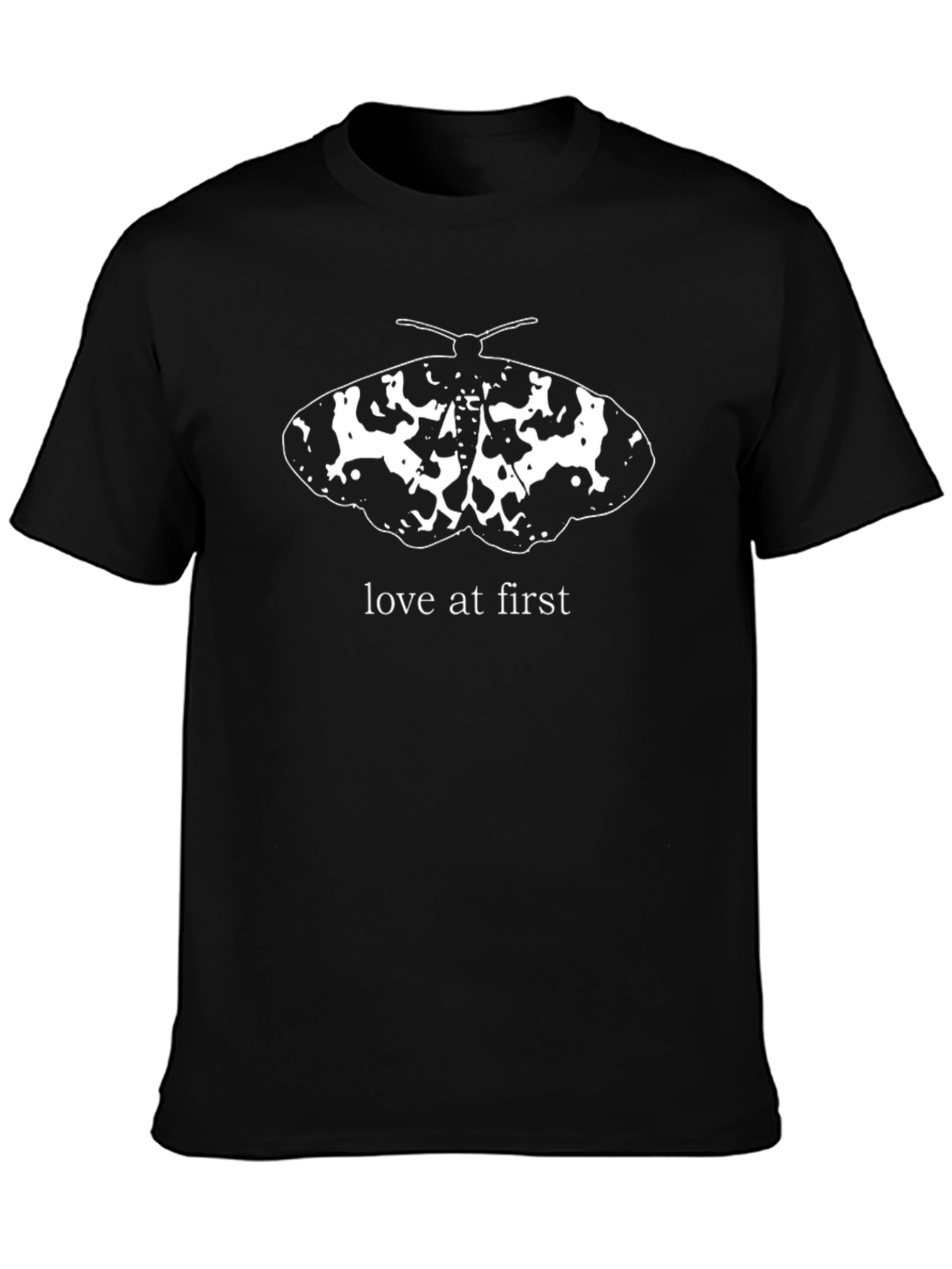 Moth Love at First Sight Black T-Shirt