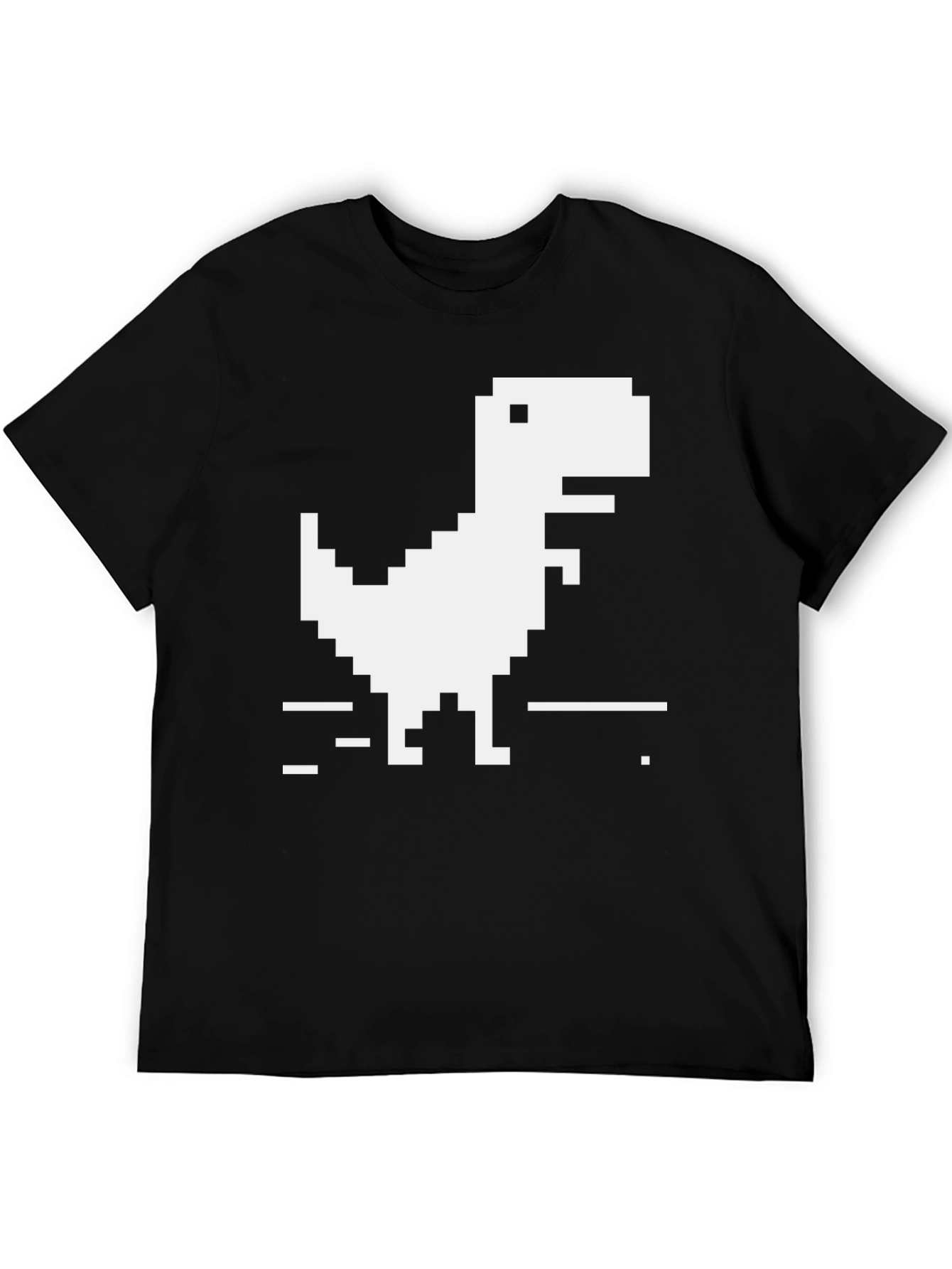 Pixel Dinosaur Black T-Shirt - Gamer Style