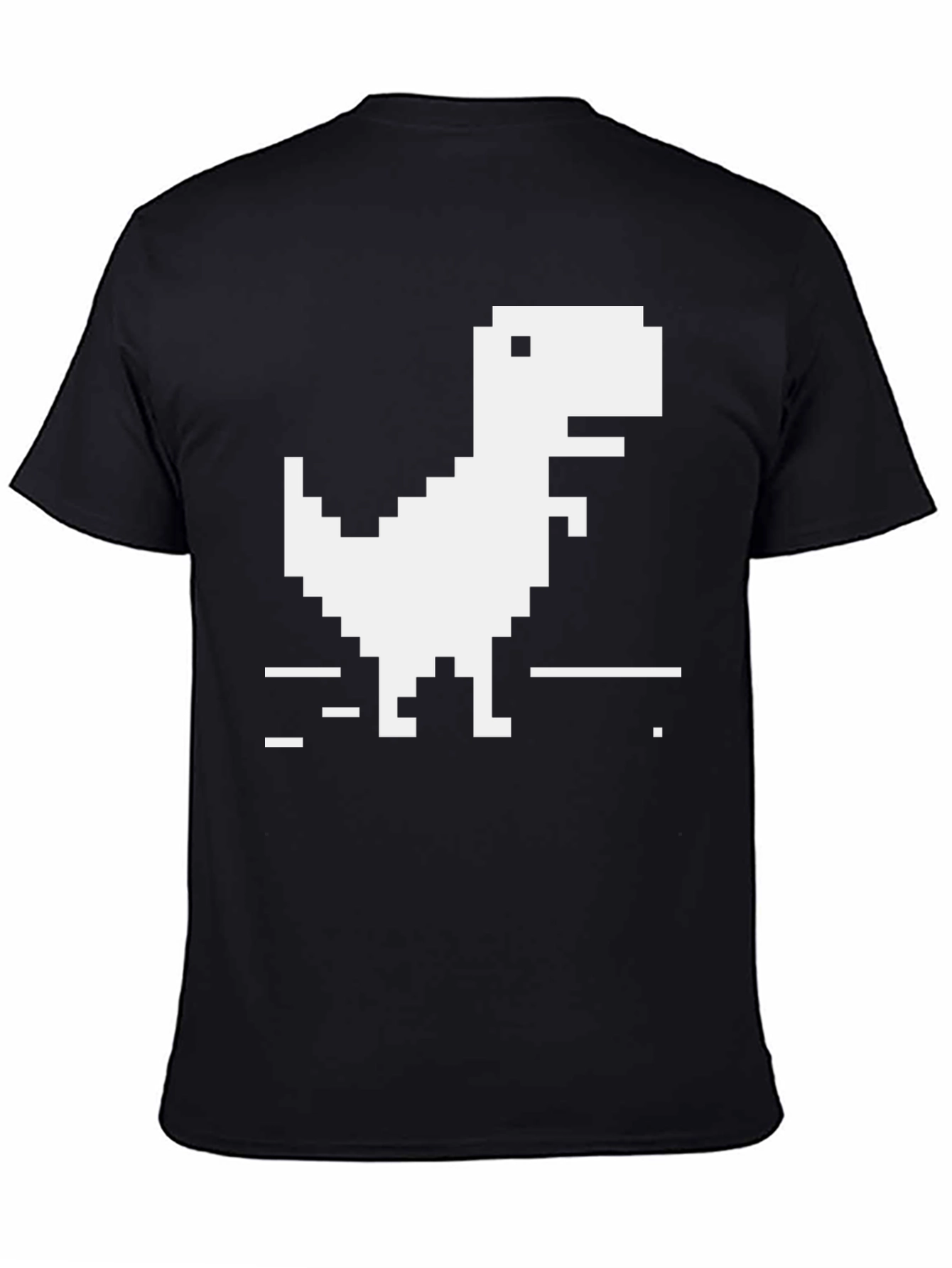 Pixel Dinosaur Black T-Shirt - Gamer Style
