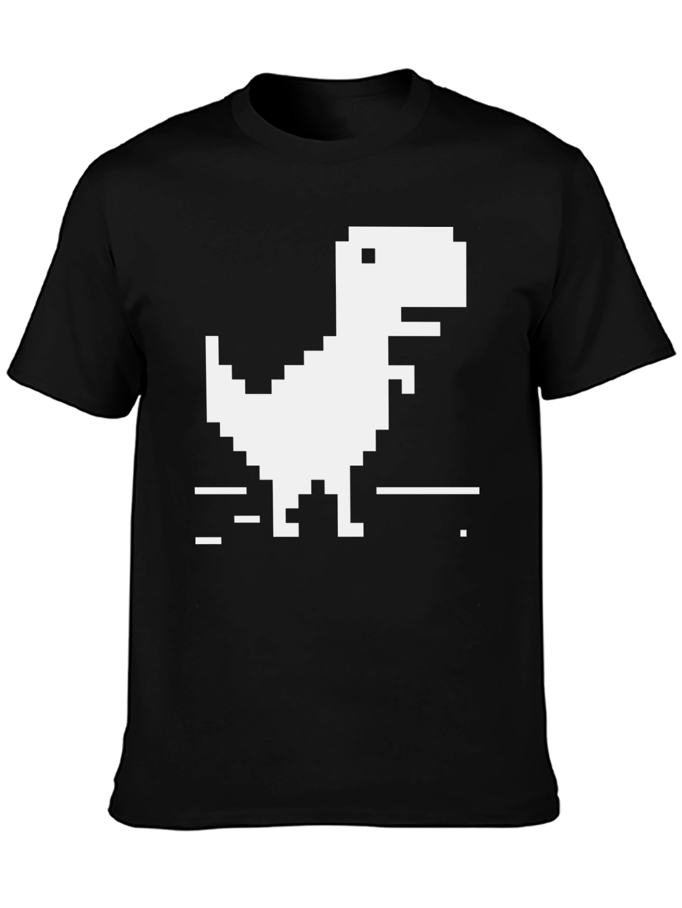 Pixel Dinosaur Black T-Shirt - Gamer Style