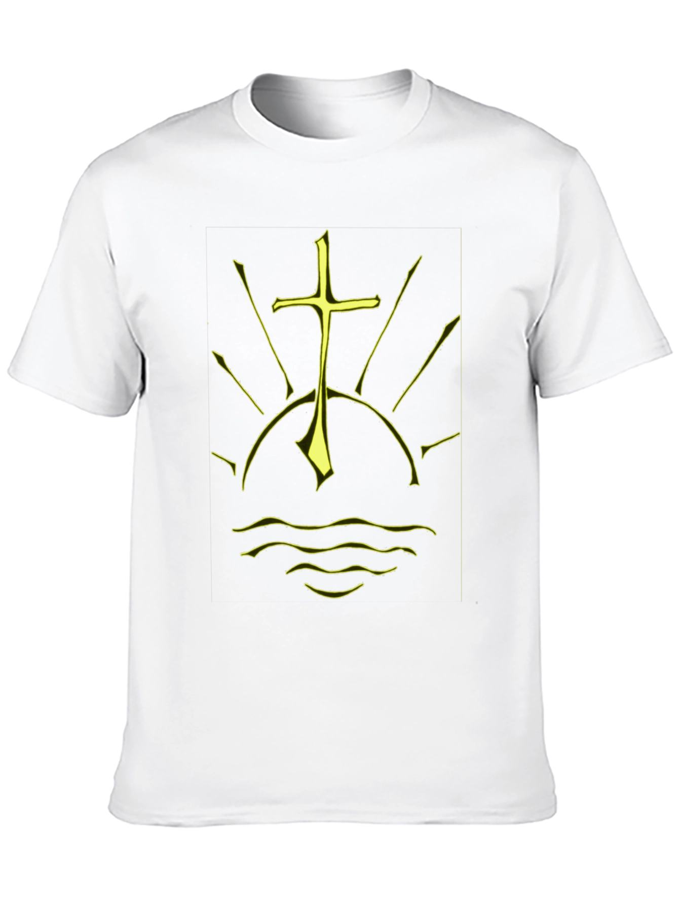 Black Graphic Tee - Sunrise Cross Design