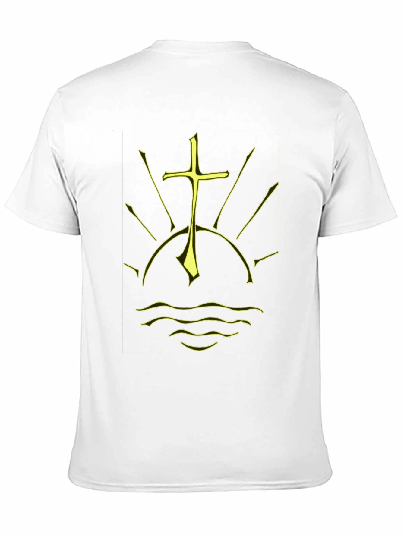 Black Graphic Tee - Sunrise Cross Design