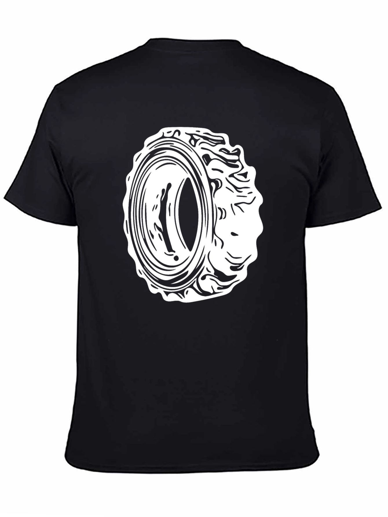 Black T-Shirt with Circular Graphic