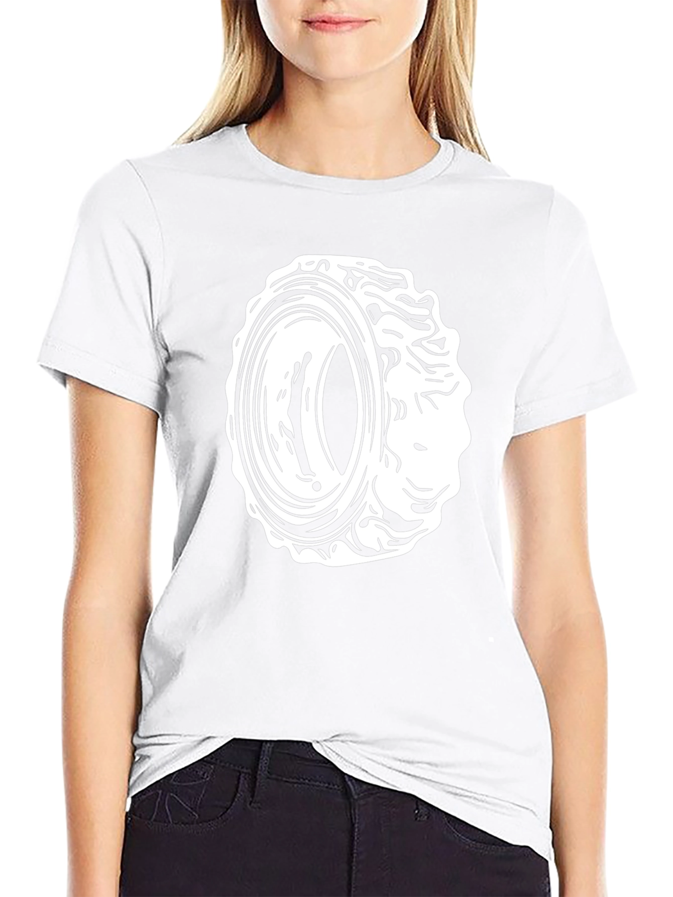Black T-Shirt with Circular Graphic