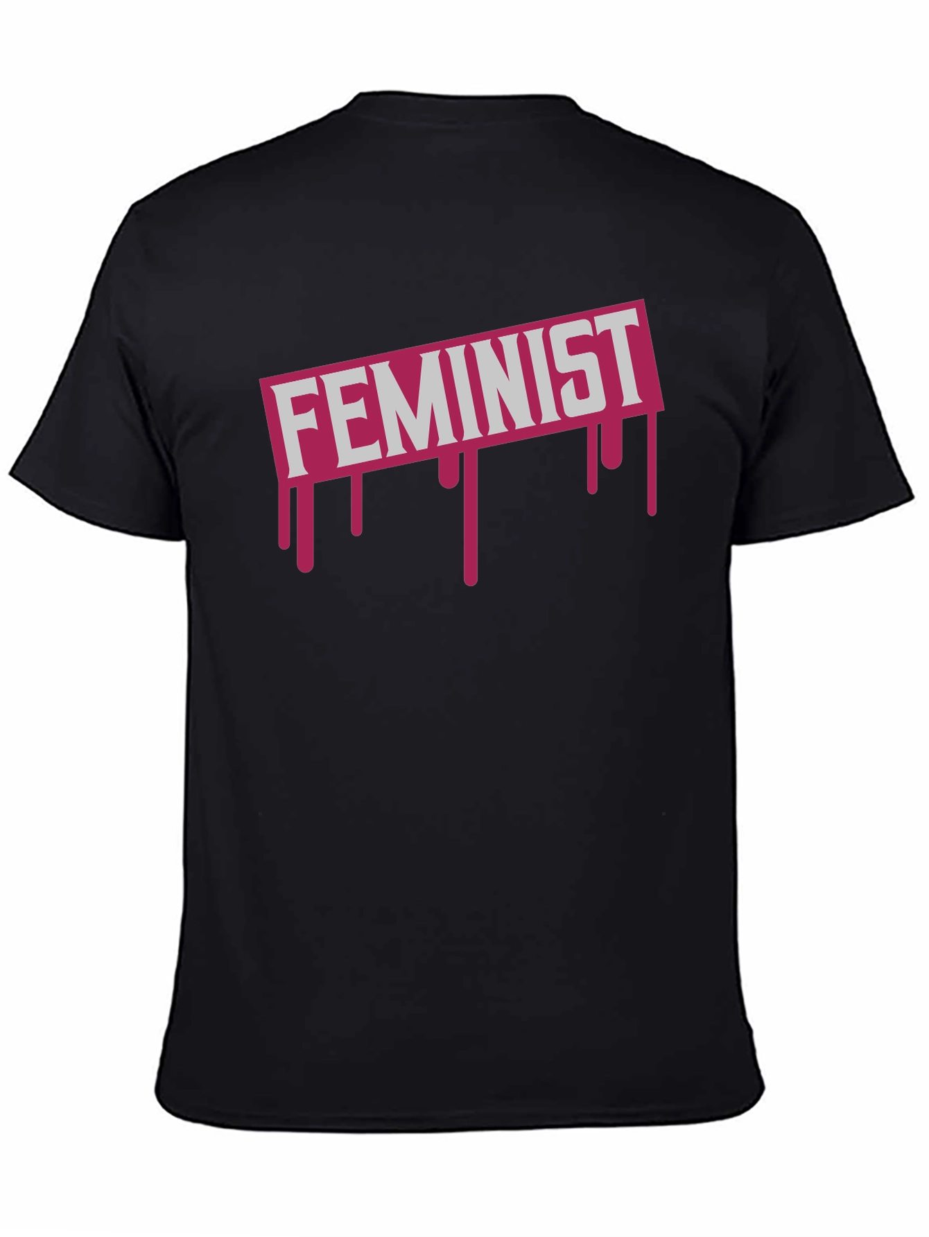 Feminist Drip Graphic Tee - Black Cotton T-Shirt