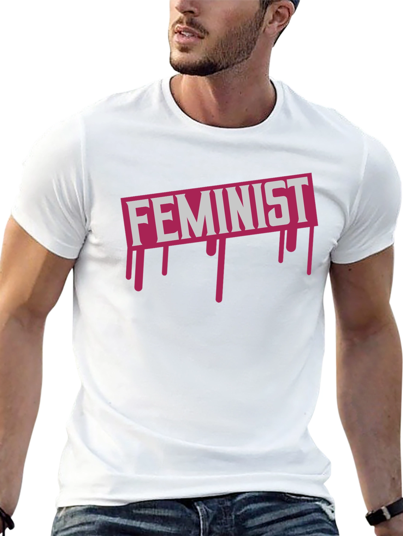 Feminist Drip Graphic Tee - Black Cotton T-Shirt