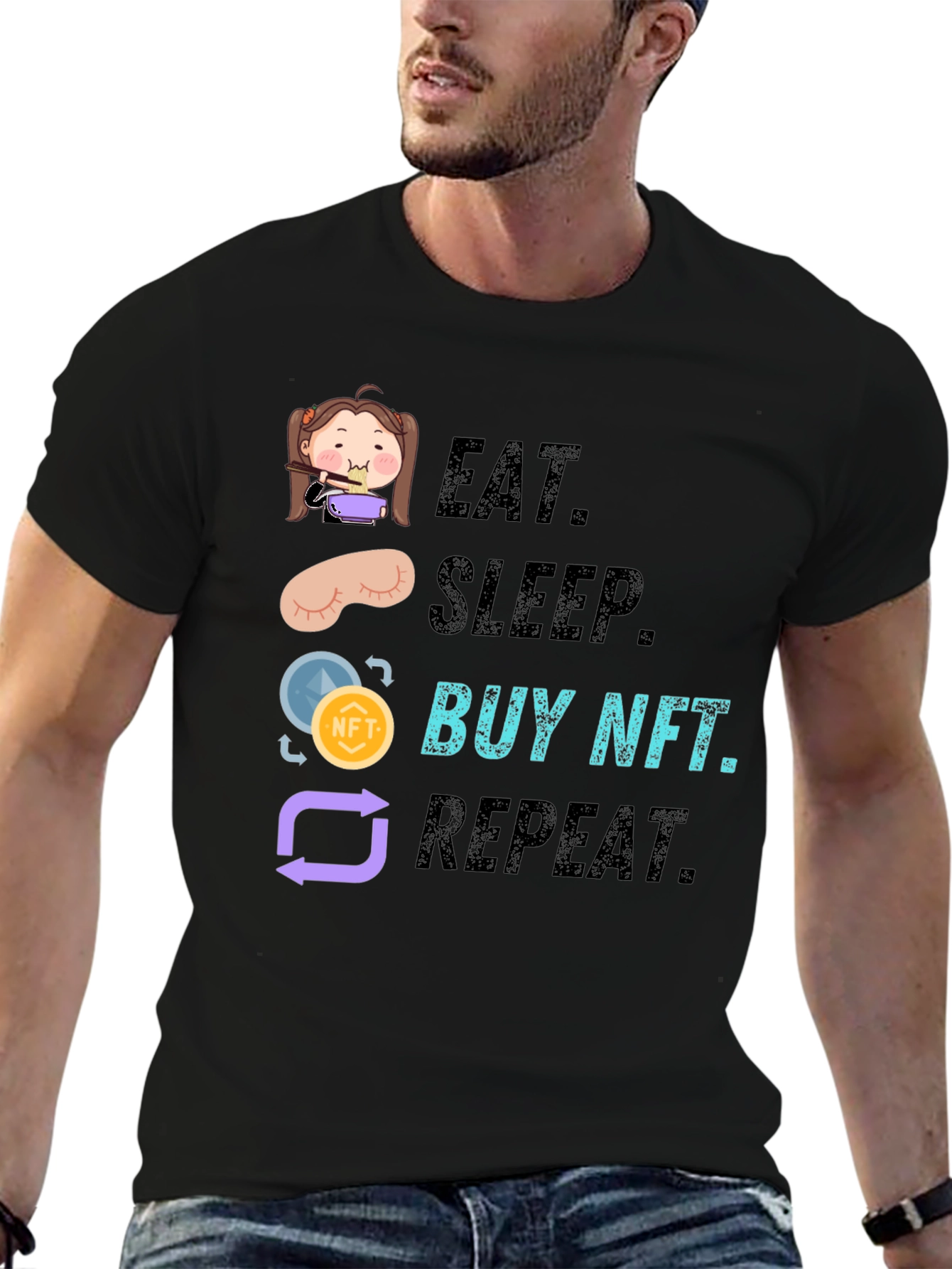 Eat Sleep Buy NFT Repeat Graphic Tee