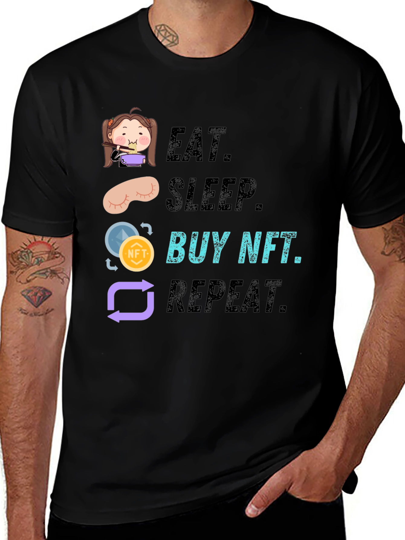 Eat Sleep Buy NFT Repeat Graphic Tee