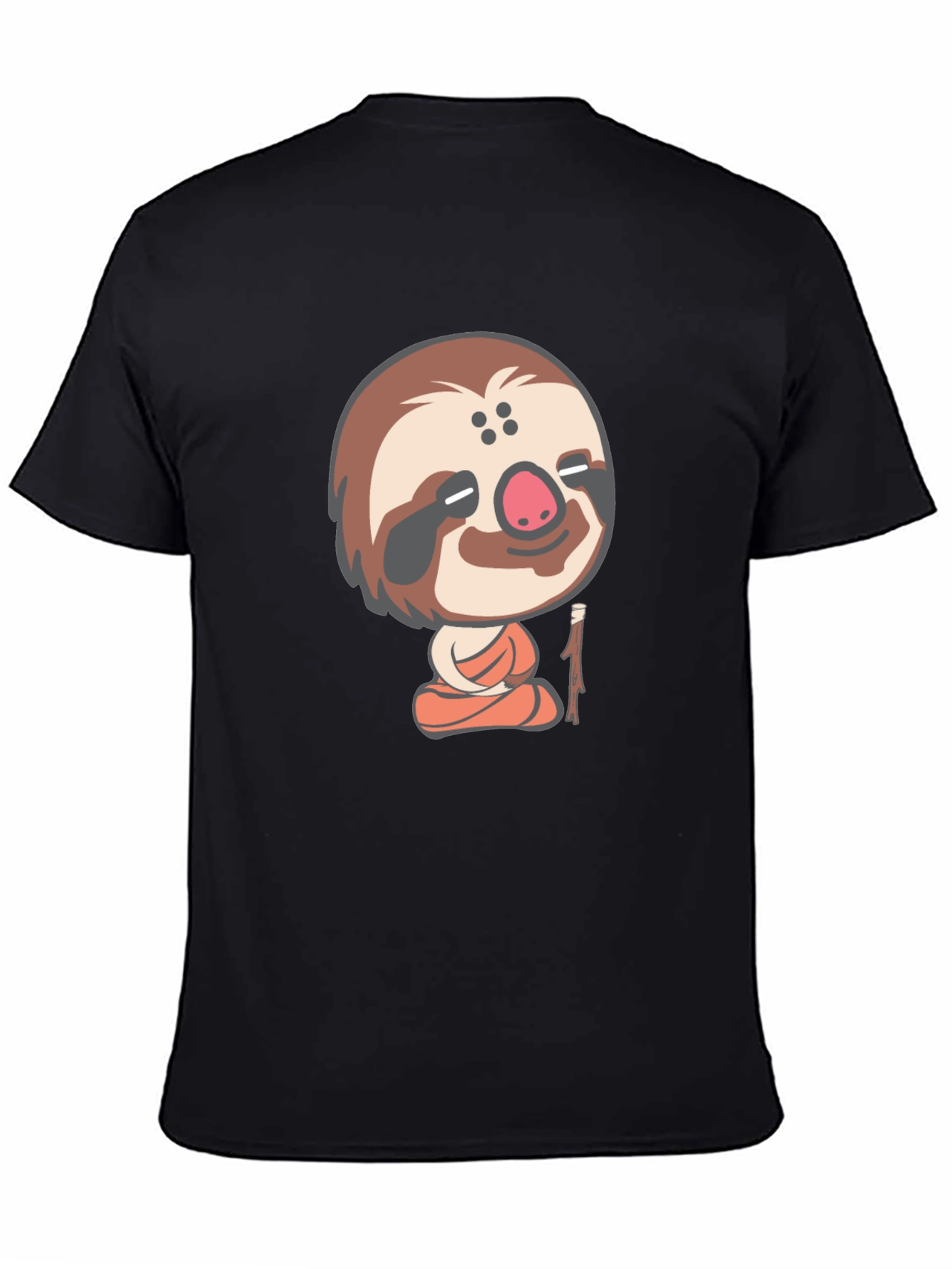 Funny Sloth Meditation T-Shirt - Black Cotton Tee