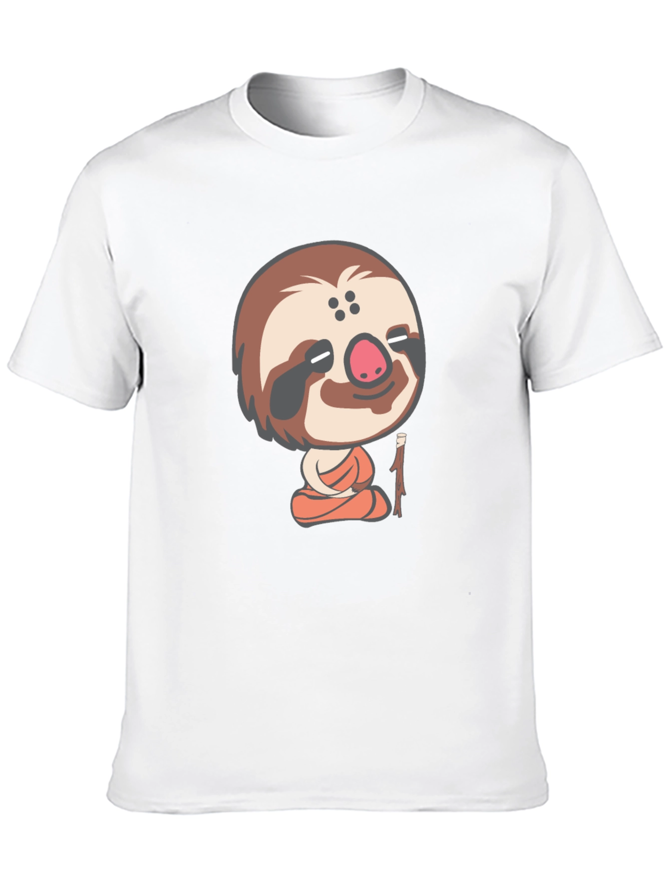Funny Sloth Meditation T-Shirt - Black Cotton Tee