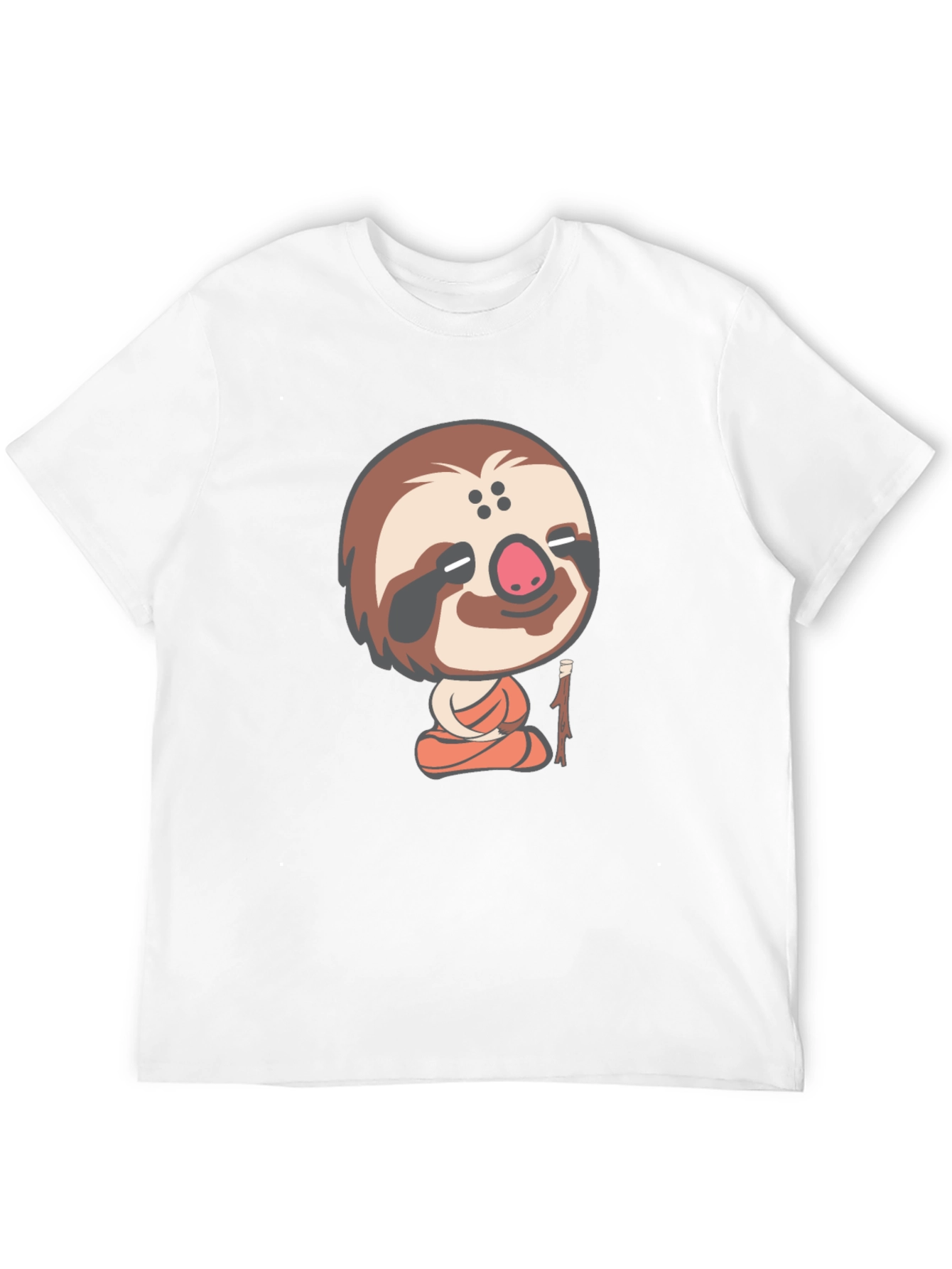 Funny Sloth Meditation T-Shirt - Black Cotton Tee