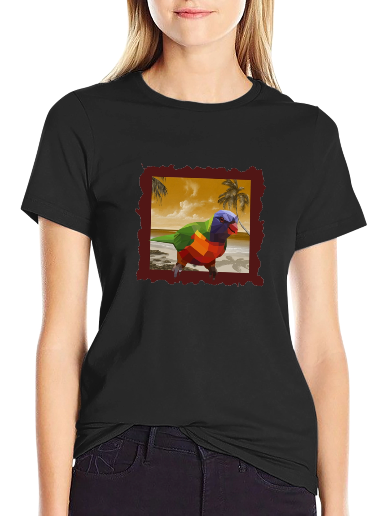 Geometric Lorikeet Beach T-Shirt