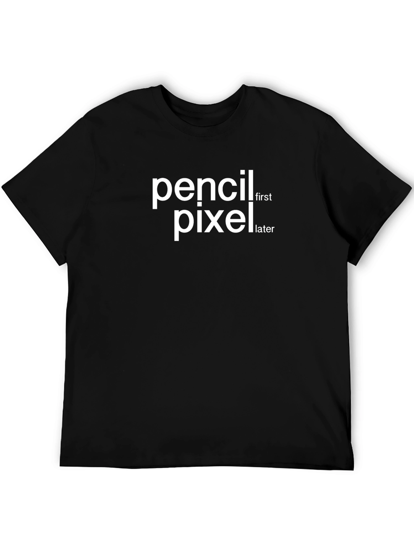 Pencil First Pixel Later Graphic Tee - Black