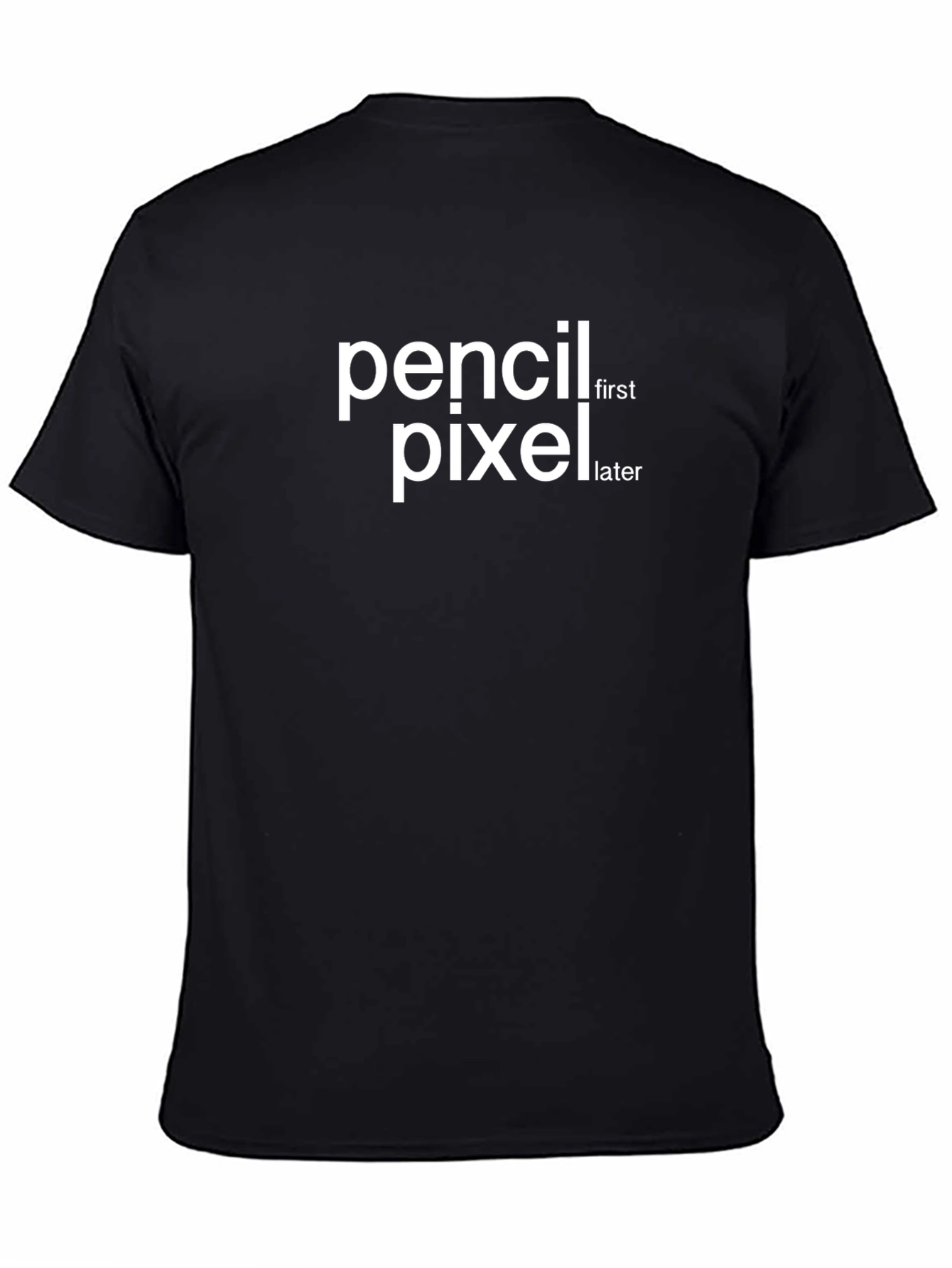 Pencil First Pixel Later Graphic Tee - Black
