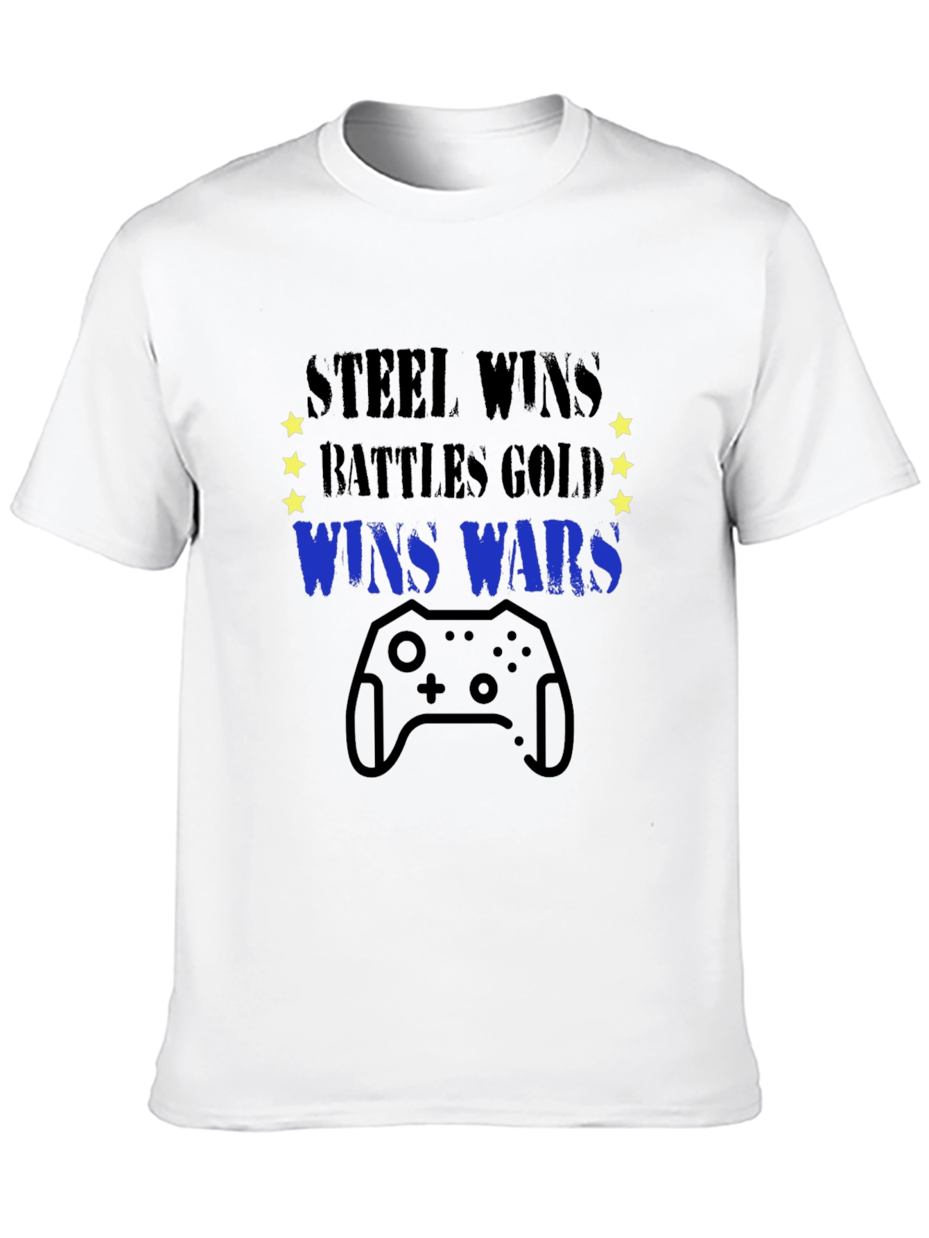 Steel Wins Battles T-Shirt - Gaming Controller Tee