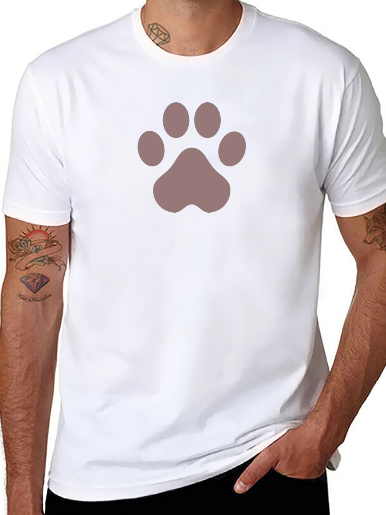 Paw Print Graphic Tee - Black Unisex T-Shirt