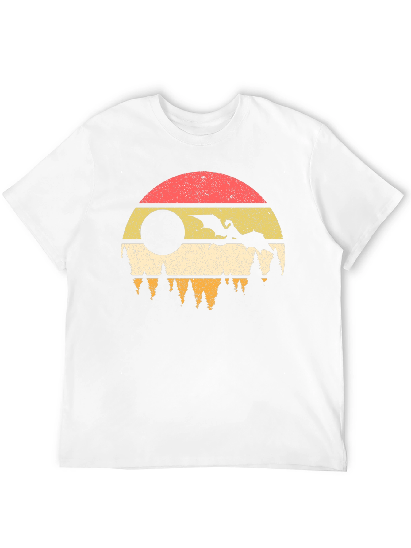 Dragon Sunset Graphic Tee - Retro Style