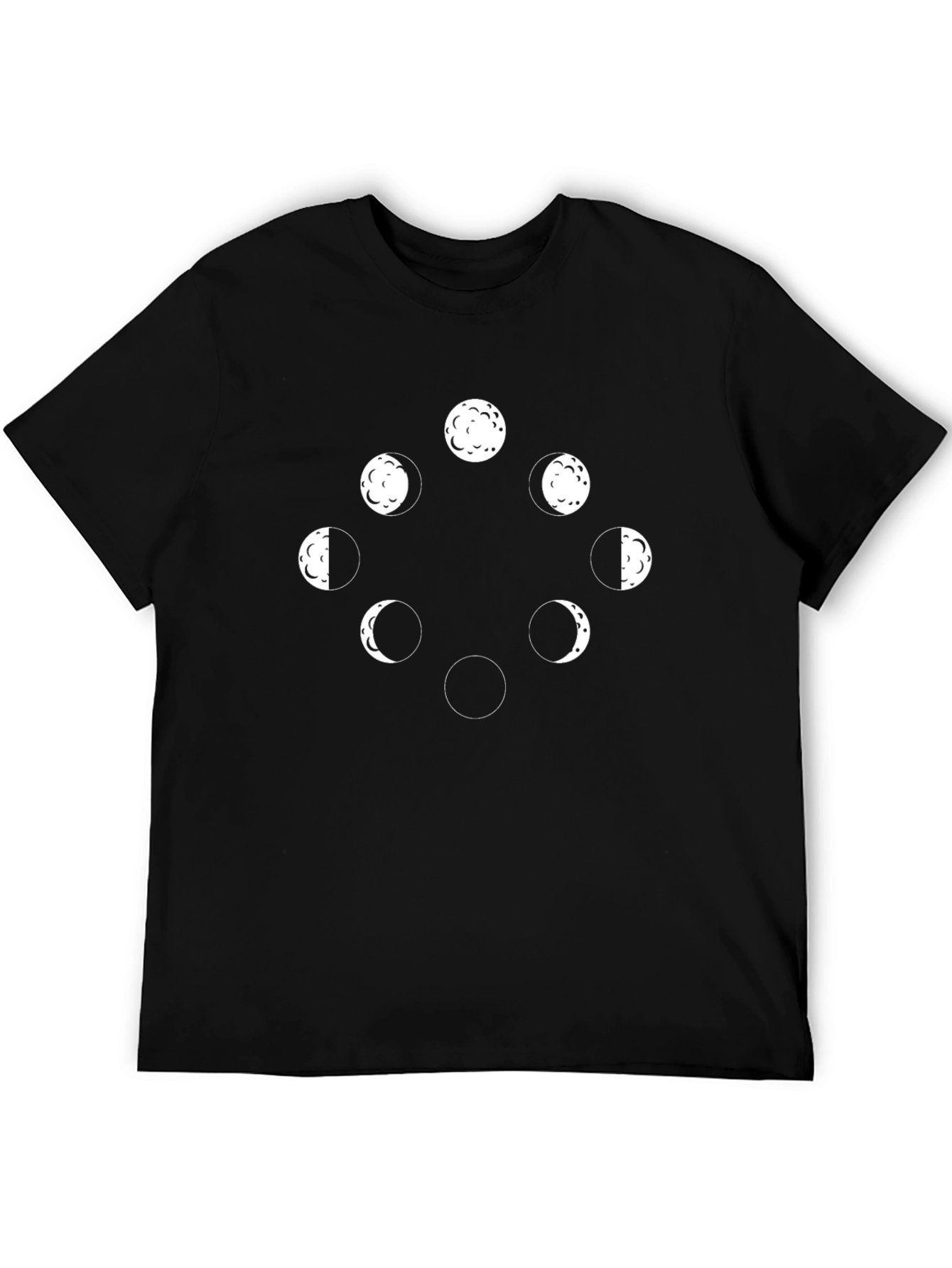 Moon Phase Graphic T-Shirt - Black