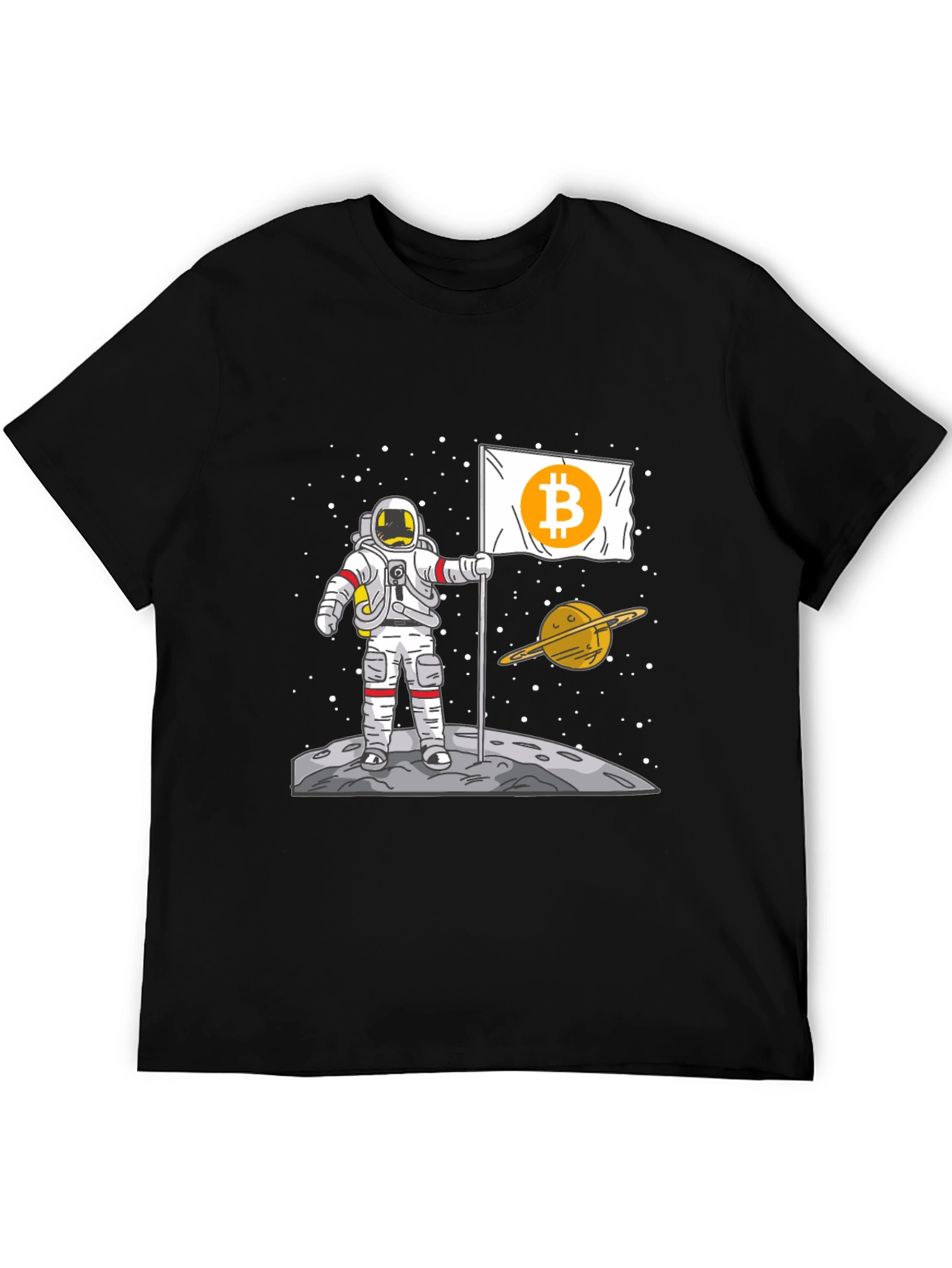 Bitcoin Astronaut Graphic Tee - Crypto Space Explorer