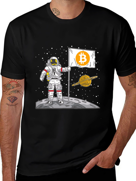 Bitcoin Astronaut Graphic Tee - Crypto Space Explorer