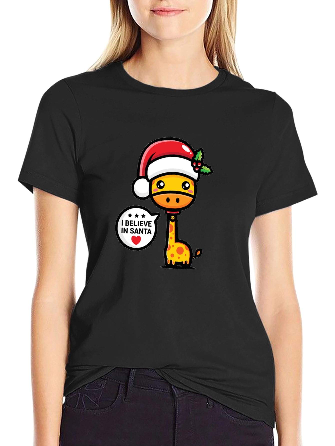Festive Giraffe Christmas T-Shirt