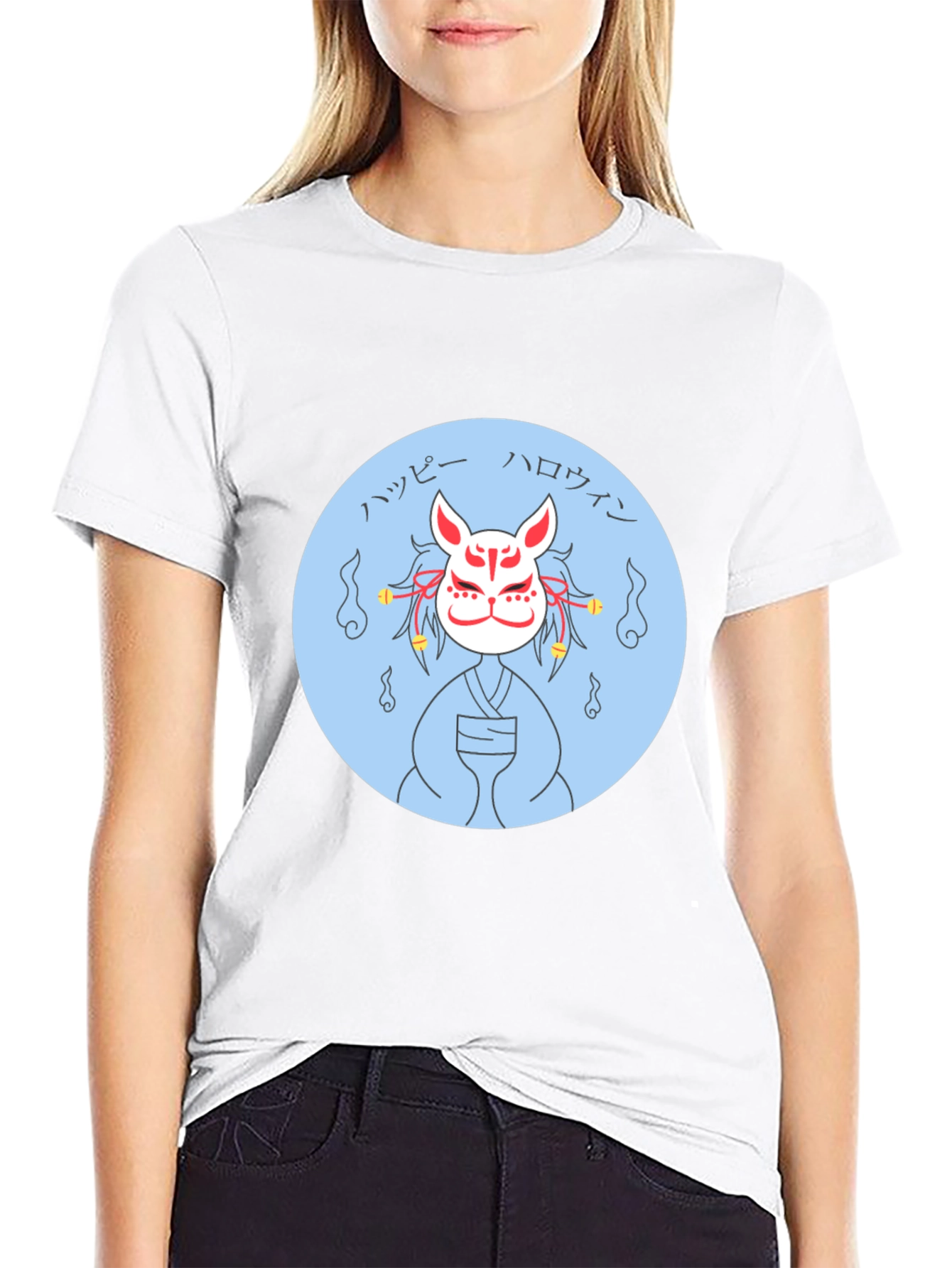 Fox Mask Halloween Graphic Tee