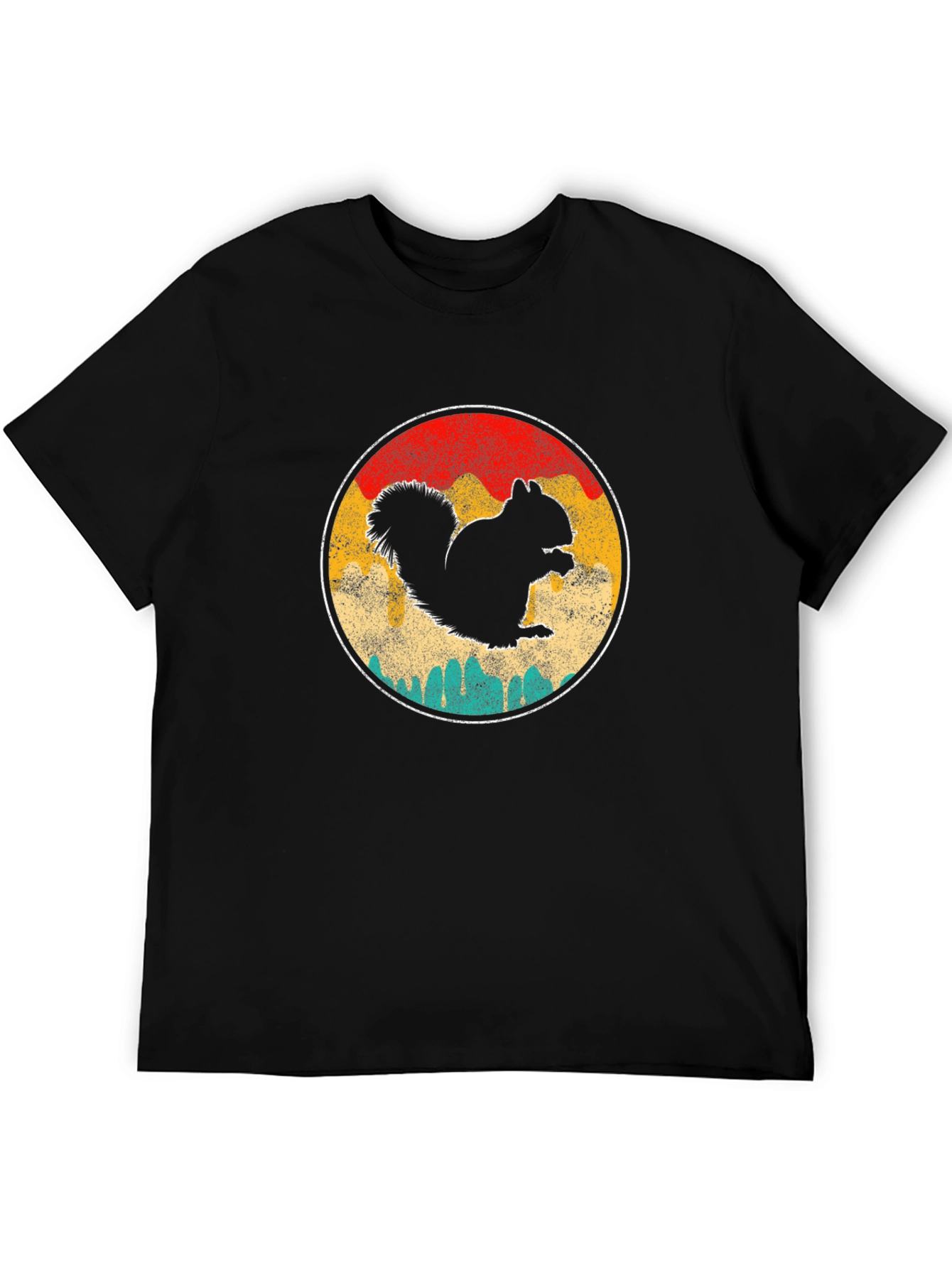 Squirrel Silhouette Retro T-Shirt