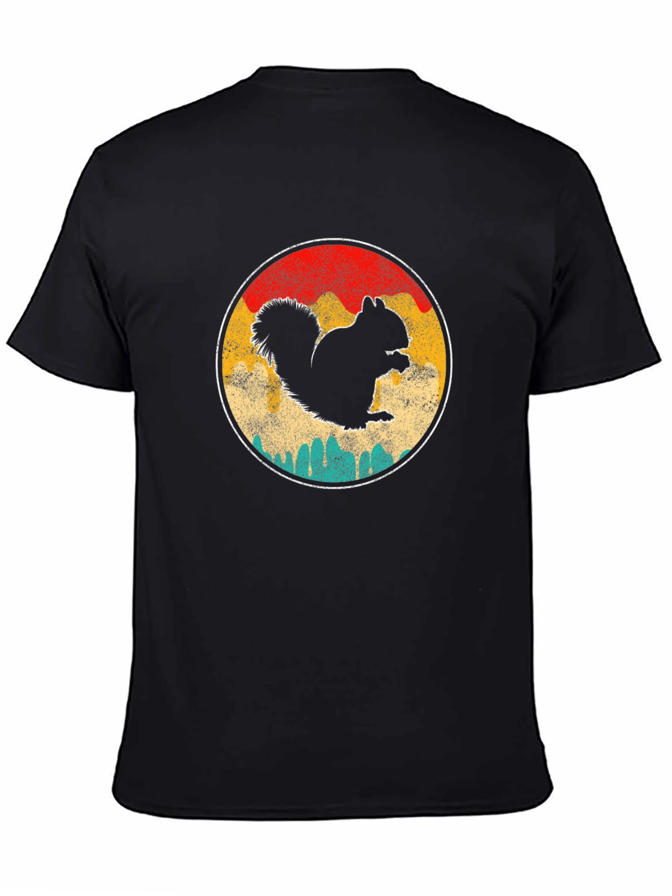 Squirrel Silhouette Retro T-Shirt