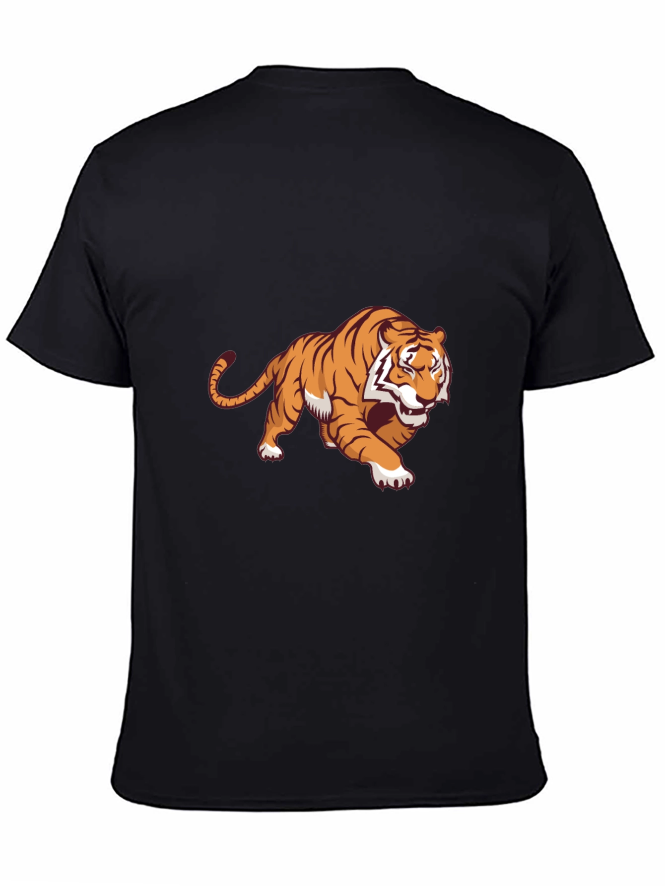 Bold Tiger Graphic Tee - Black Cotton Blend