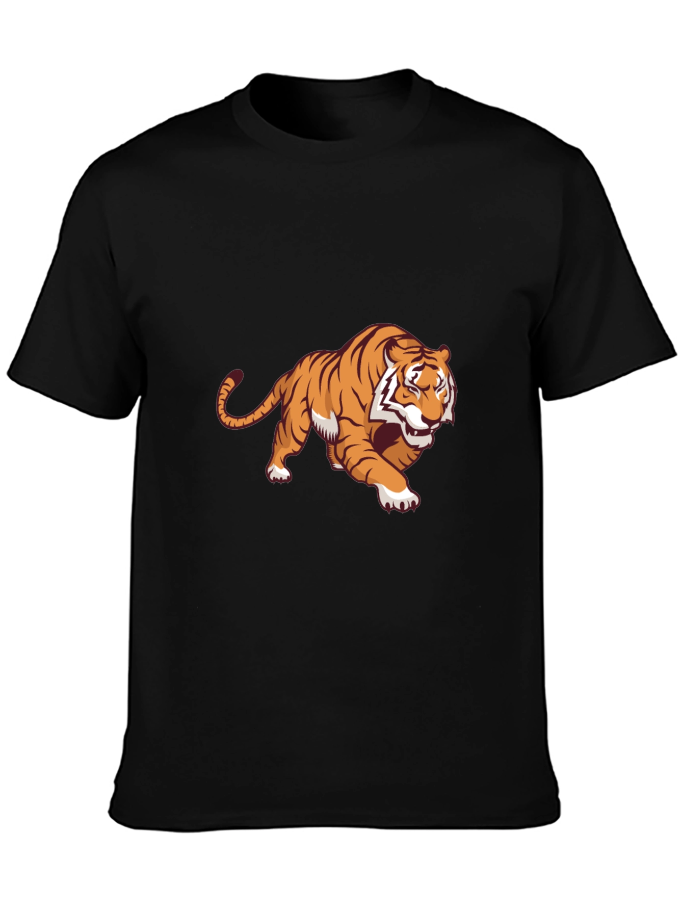 Bold Tiger Graphic Tee - Black Cotton Blend