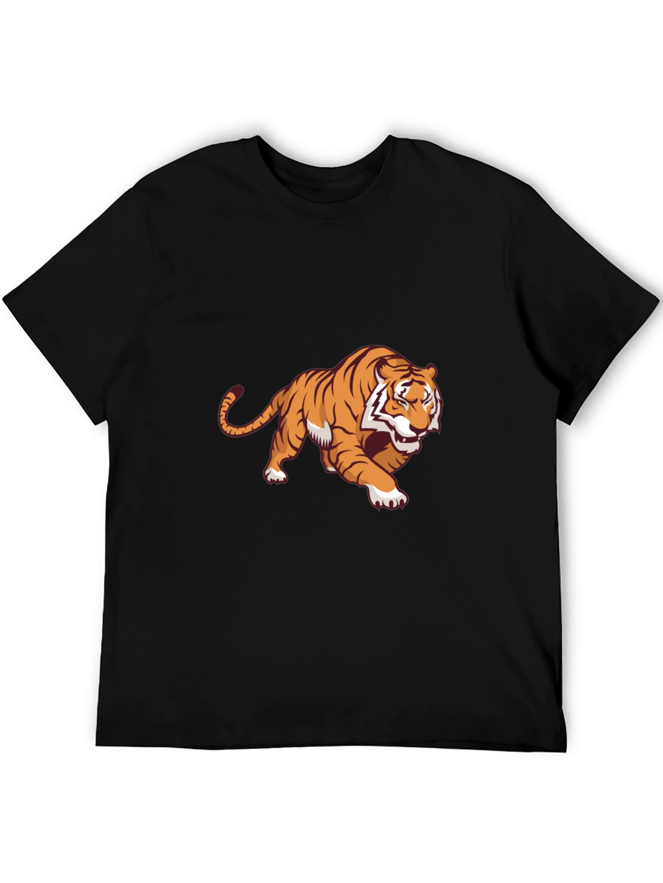 Bold Tiger Graphic Tee - Black Cotton Blend