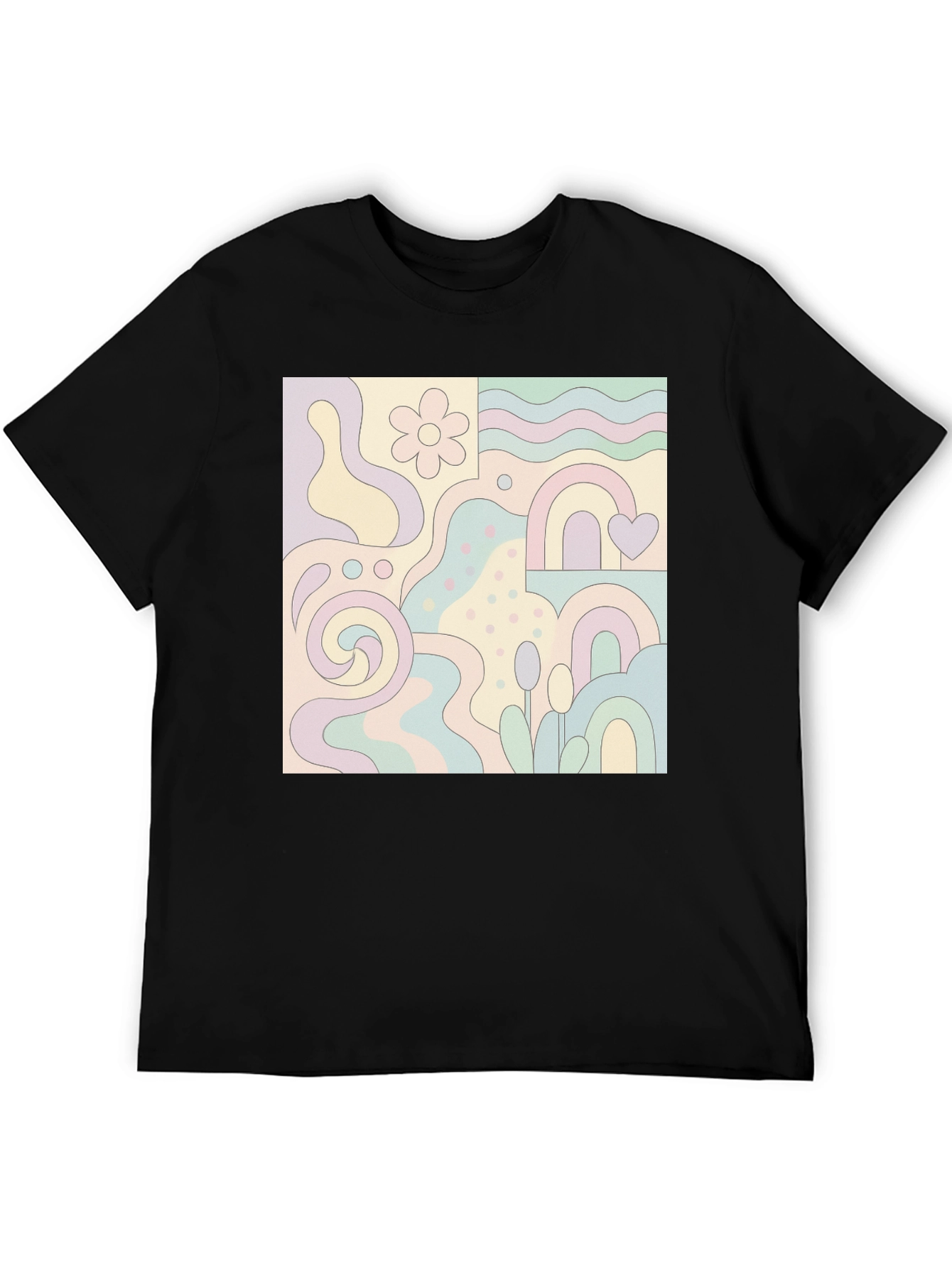 Retro Patterned Graphic Tee