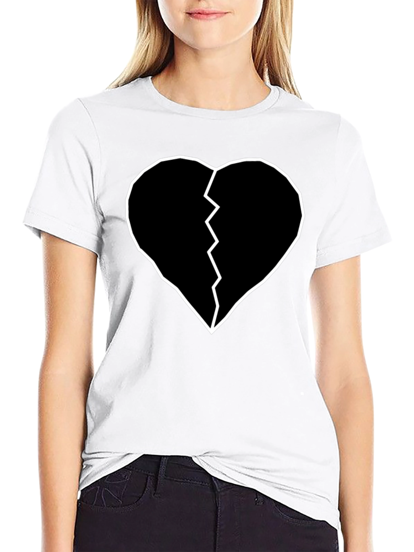 Broken Heart Tee - Black Graphic T-Shirt