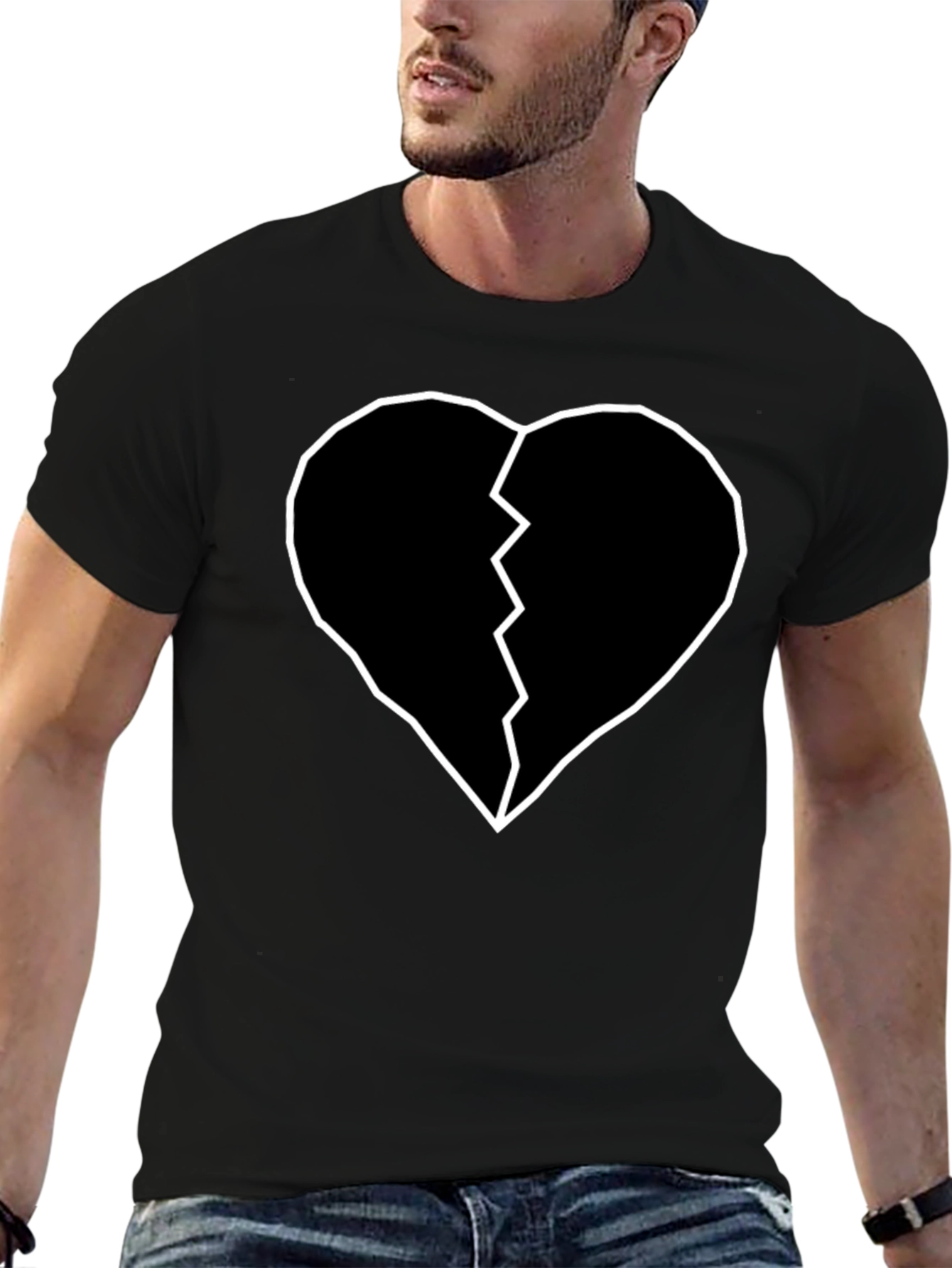 Broken Heart Tee - Black Graphic T-Shirt