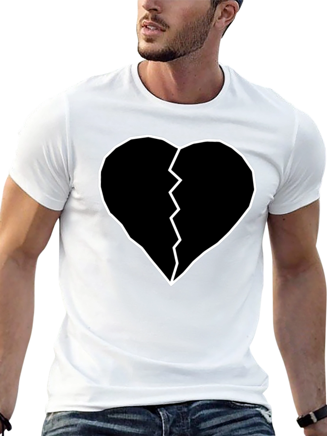 Broken Heart Tee - Black Graphic T-Shirt
