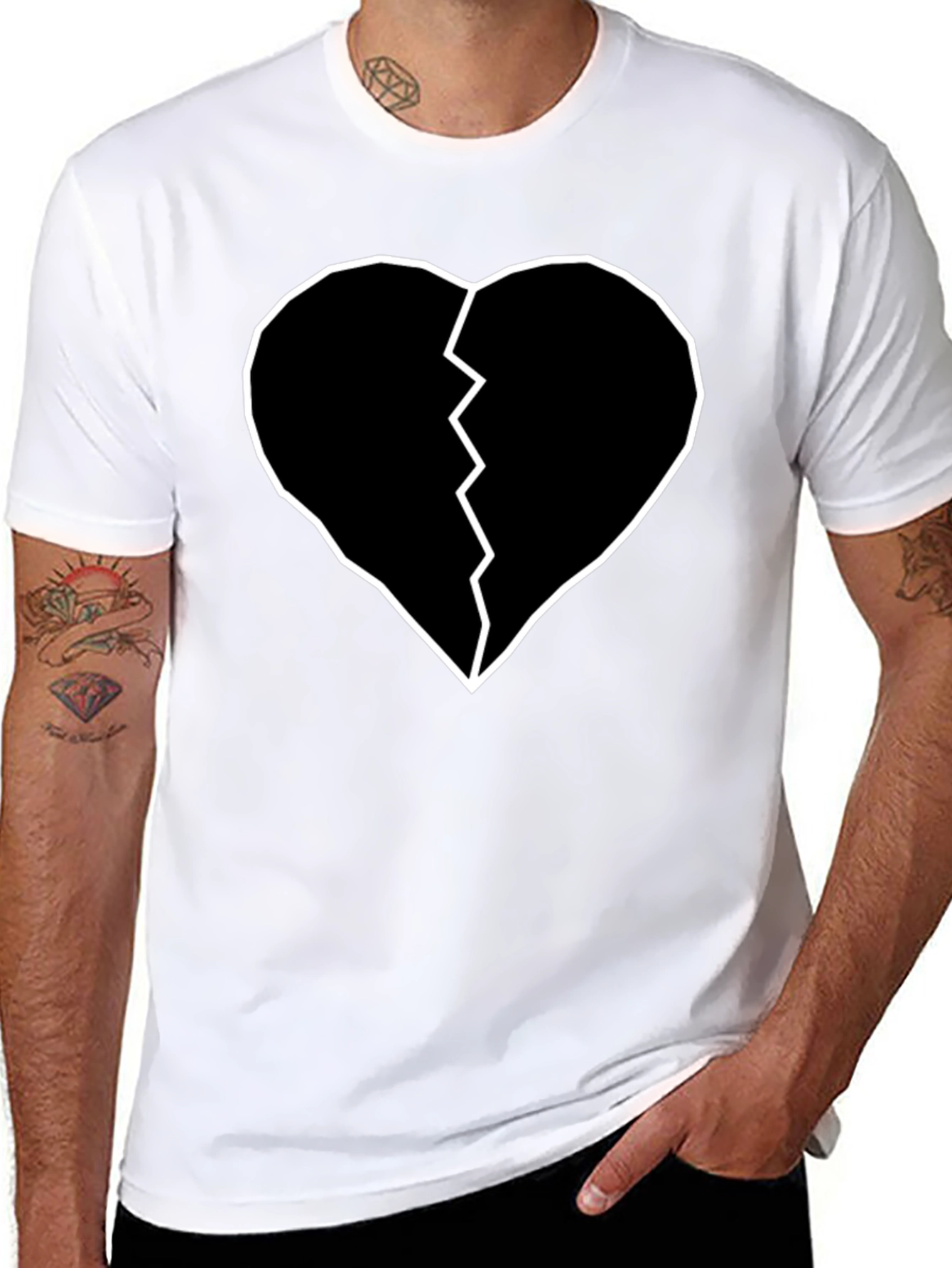 Broken Heart Tee - Black Graphic T-Shirt